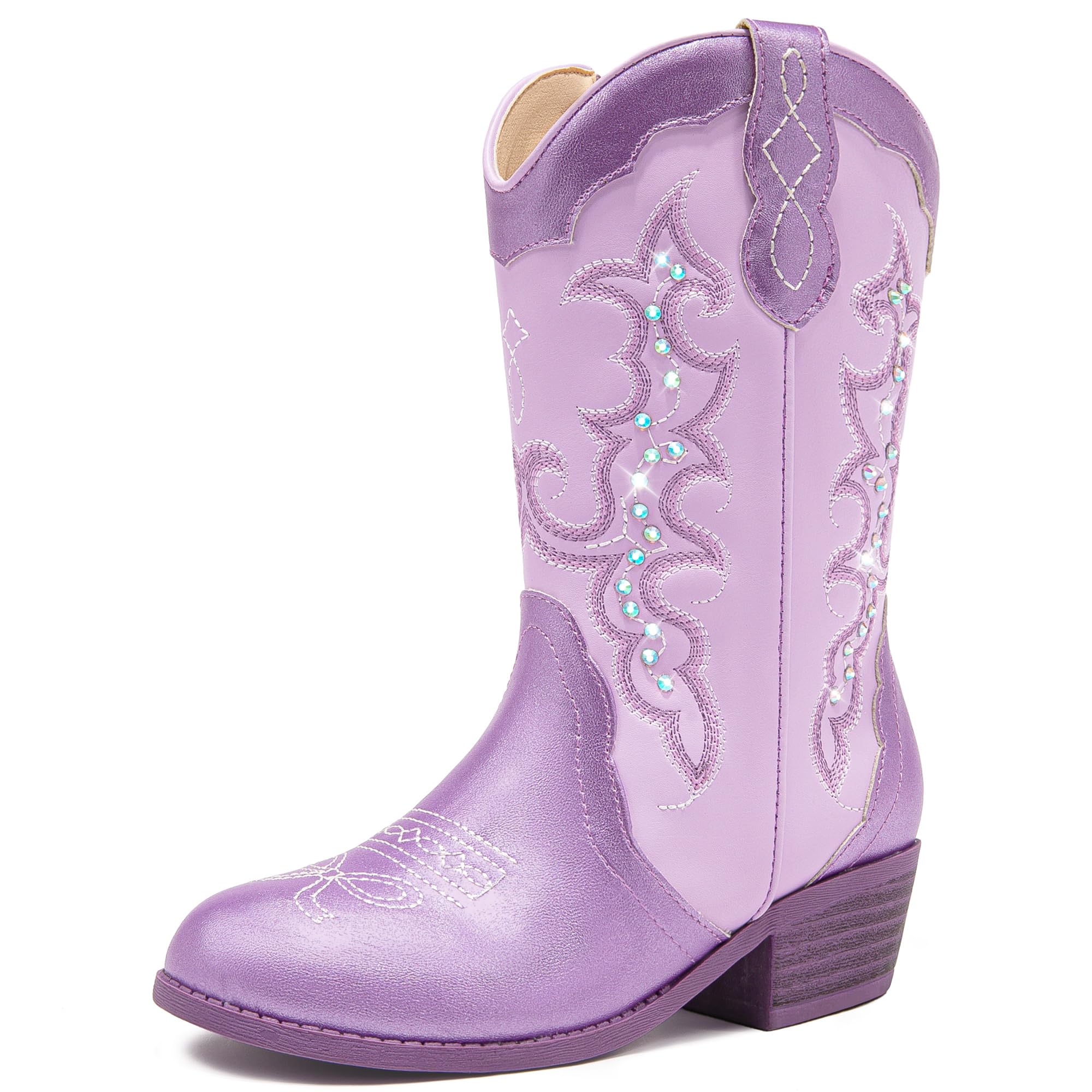 LAURMOSA Girls Cowboy Boots Cowgirl Western Boot for Kids Rhinestone Sparkly Tod