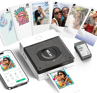 NELKO Flow 2x3 Photo Printer for Magnets and Transfers, 60 Sheets, Gray | Portable Photo Printer for iPhone & Android, Includes Magnetic, Heat Transfer, Water Transfer & Transparent Photo Paper