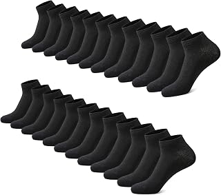 FALARY Men's Socks 12 Pairs Low Socks Women Short Ankle Socks Sport Cotton