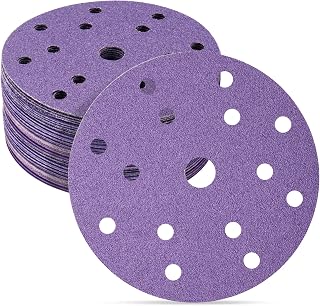 STEBRUAM 30 Pieces 150 mm Sandpaper 60/80/120/180/400/600 Mixed Grit, Eccentric Abrasive Discs for Eccentric Sander