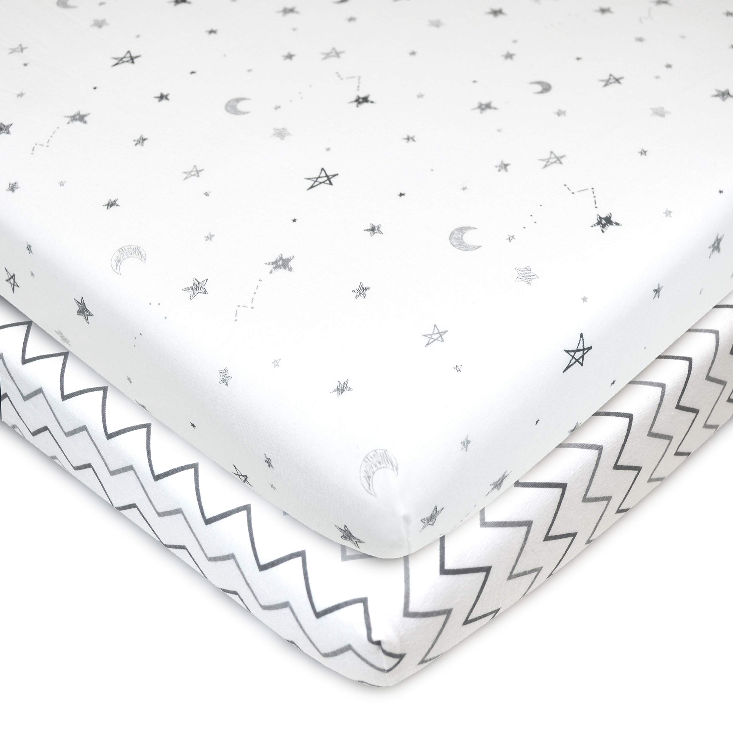 TL Care 2 Pack 100% Cotton Fitted Pack and Play Sheet 39"x27" | Pack N
