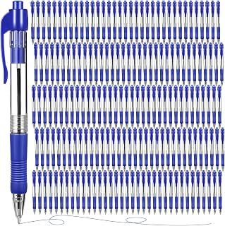 Fainne 200 Pack 1.0 mm Retractable Ballpoint Pen Bulk, Blue Ink