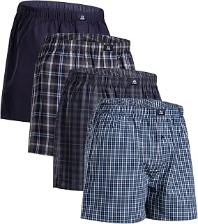 DANISH ENDURANCE Men's Boxers, Woven Cotton, Loose, Breathable, 4 & 6-Pack