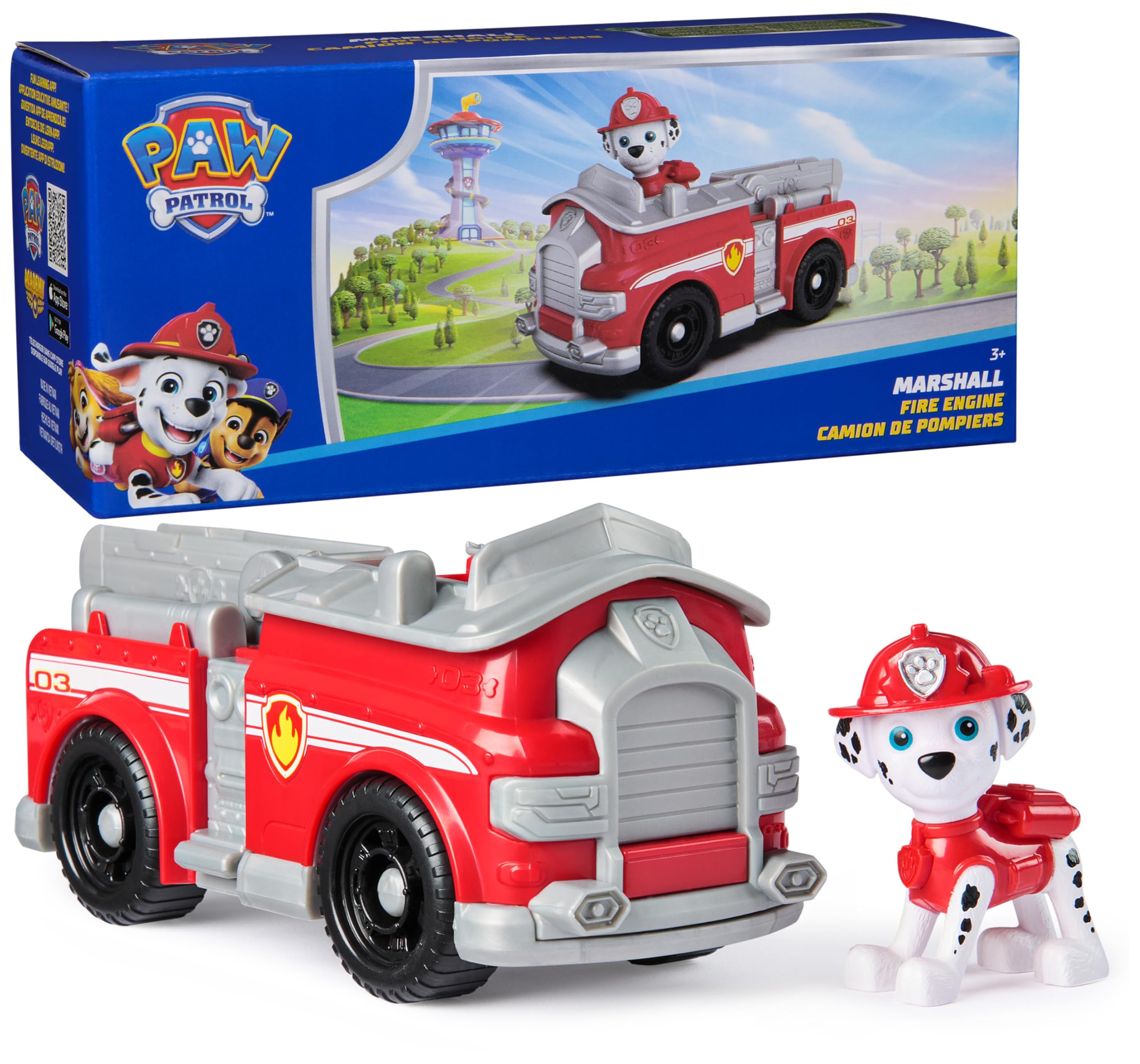 Paw Patrol, Marshall’s Firetruck Toy Vehicle with Collectible Action Figure | Ac