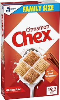 Cinnamon Chex Cereal, Gluten Free,Family Size, 19.2 oz | Made with Real Cinnamon, 13g Whole Grain per Serving, Good Source of 12 Vitamins & Minerals, No High Fructose Corn Syrup