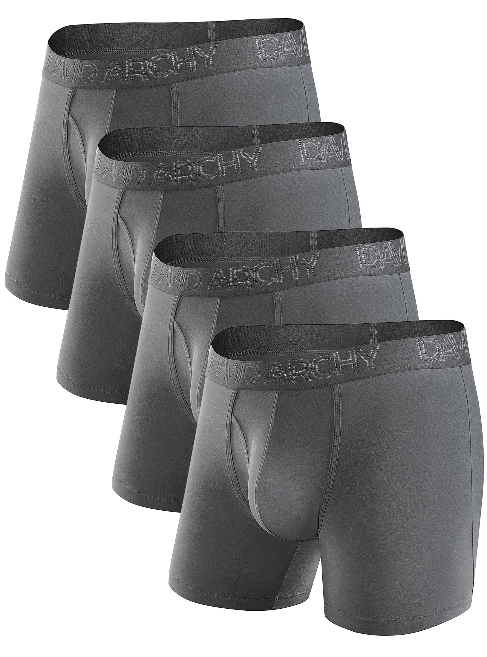DAVID ARCHY Mens Underwear Boxer Briefs with Fly, Rayon Made from Bamboo
