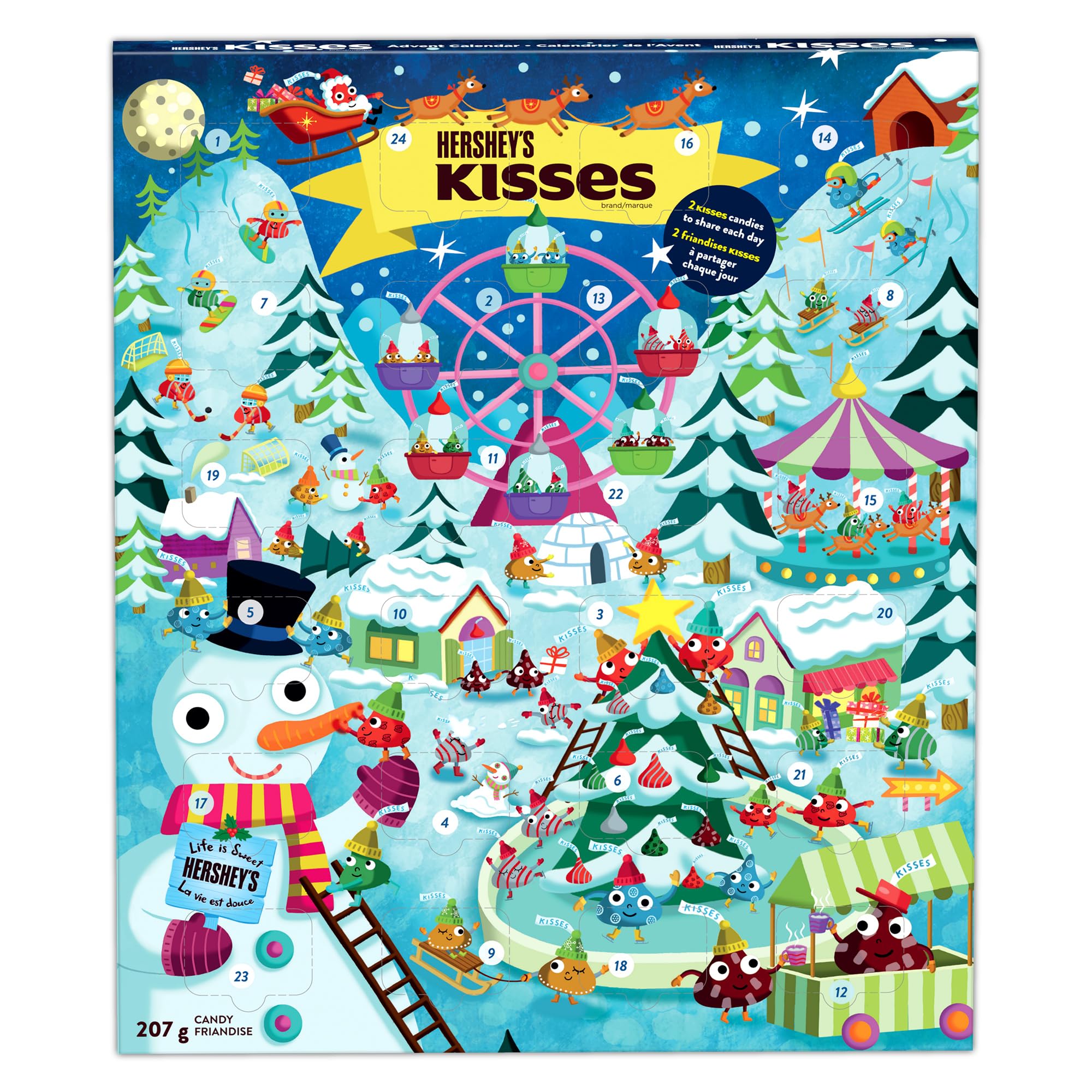 Hershey's Kisses Chocolate Advent Calendar 2024, Christmas Stocking Stuffers and