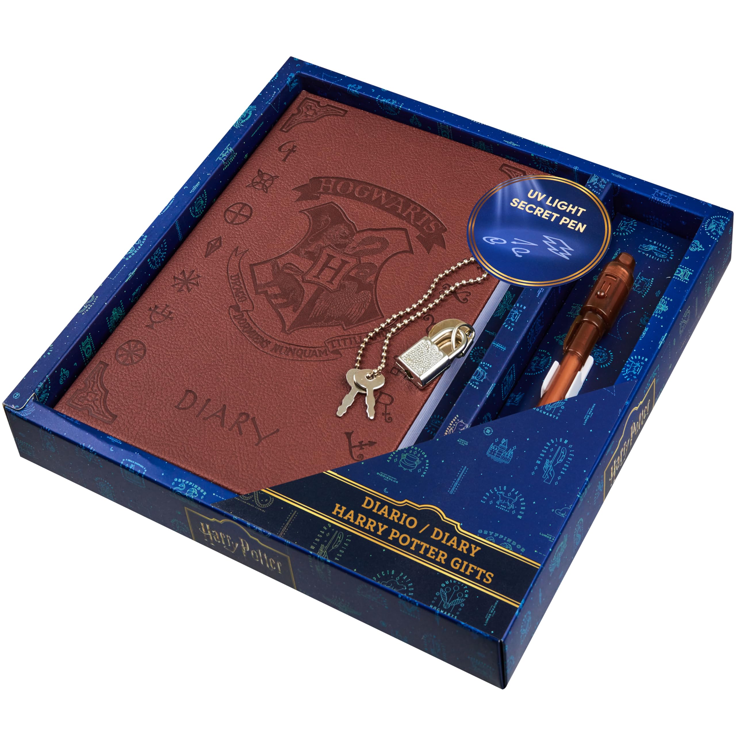 Harry Potter Lockable Diary with UV Invisible Ink Pen for Kids, Teens, Secret Jo