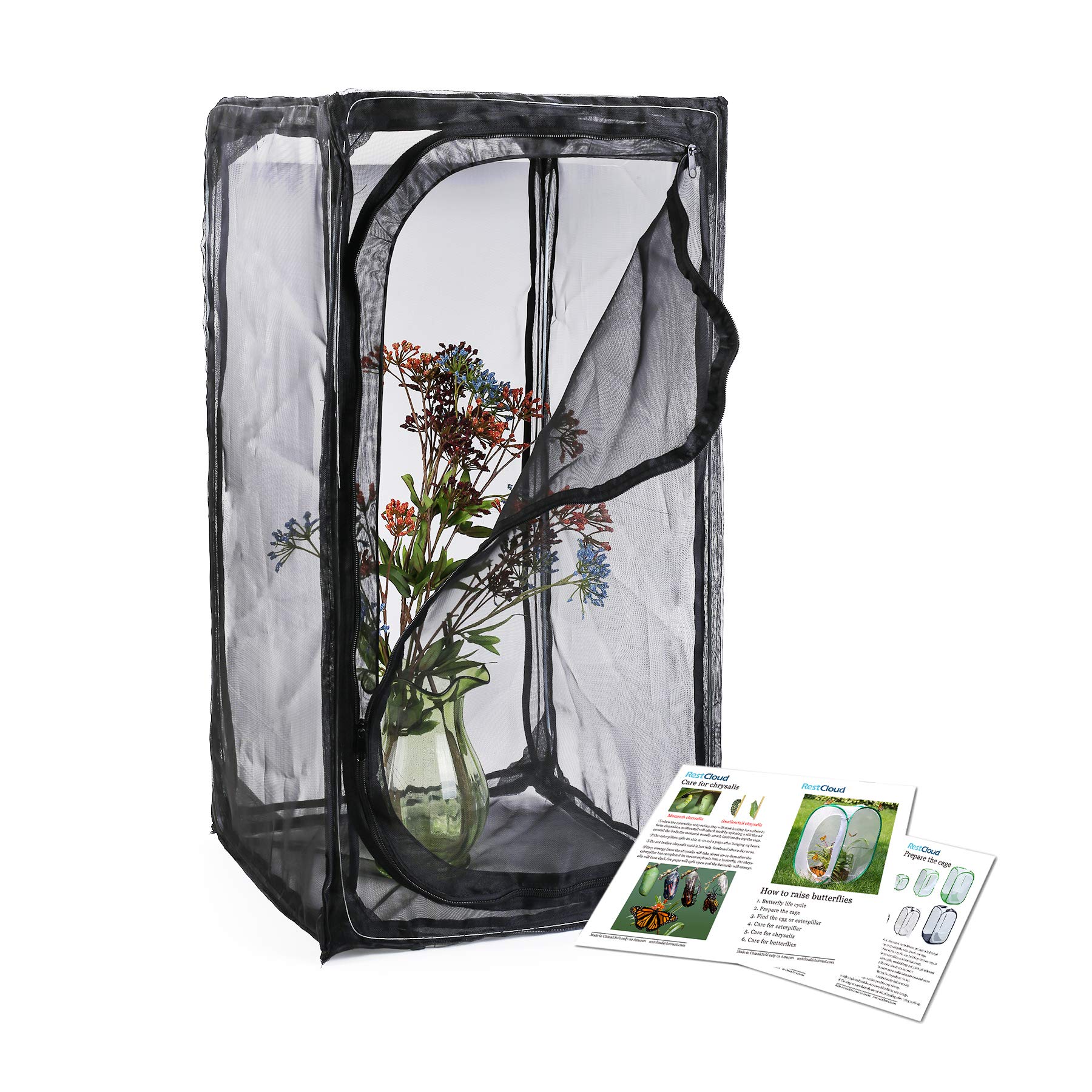 30" Heavy Duty Monarch Butterfly Habitat, Outdoor Collapsible Insect Mesh Cage T