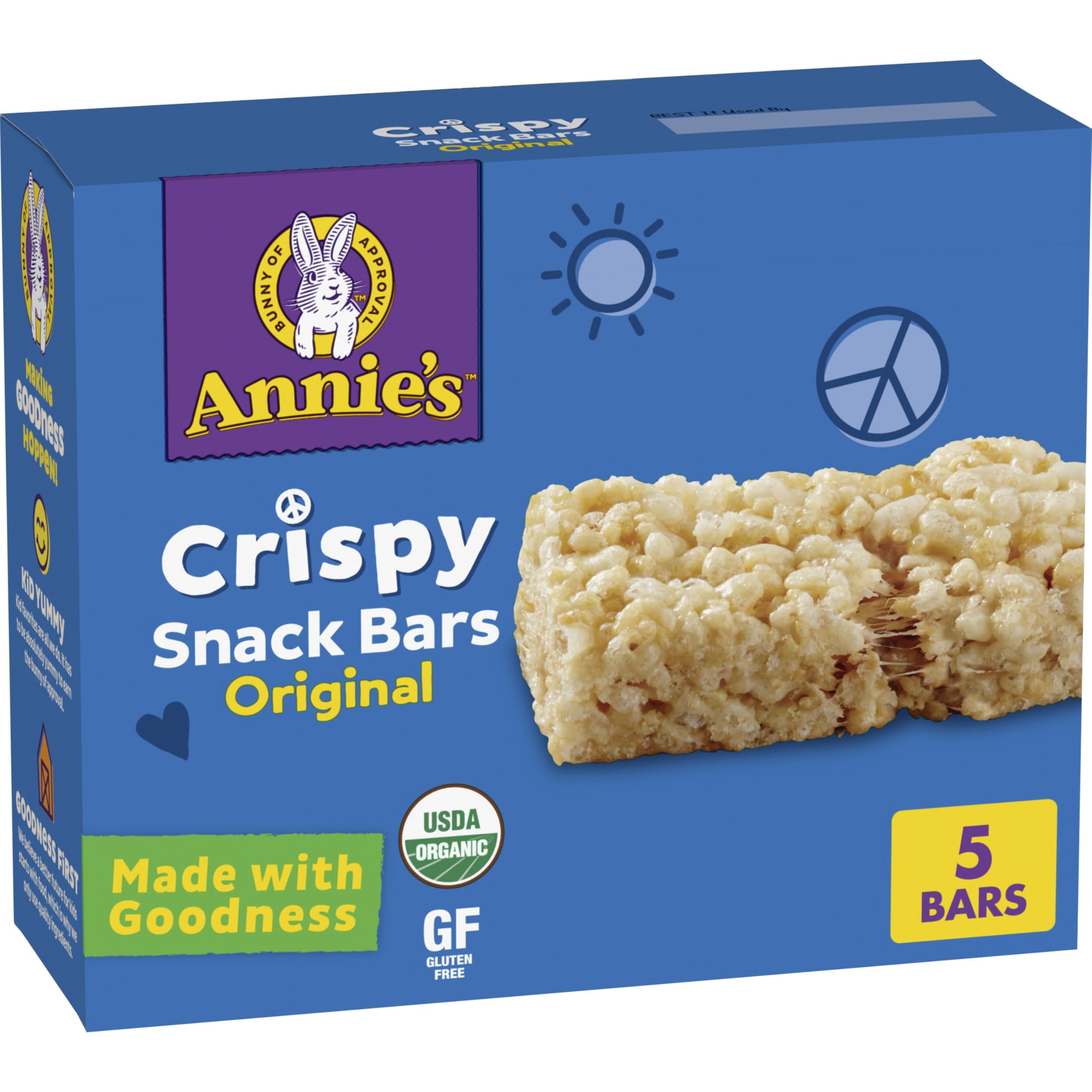 Annie's Organic Original Crispy Snack Bars, Gluten-Free, 3.9 oz, 5 ct | Gluten-F