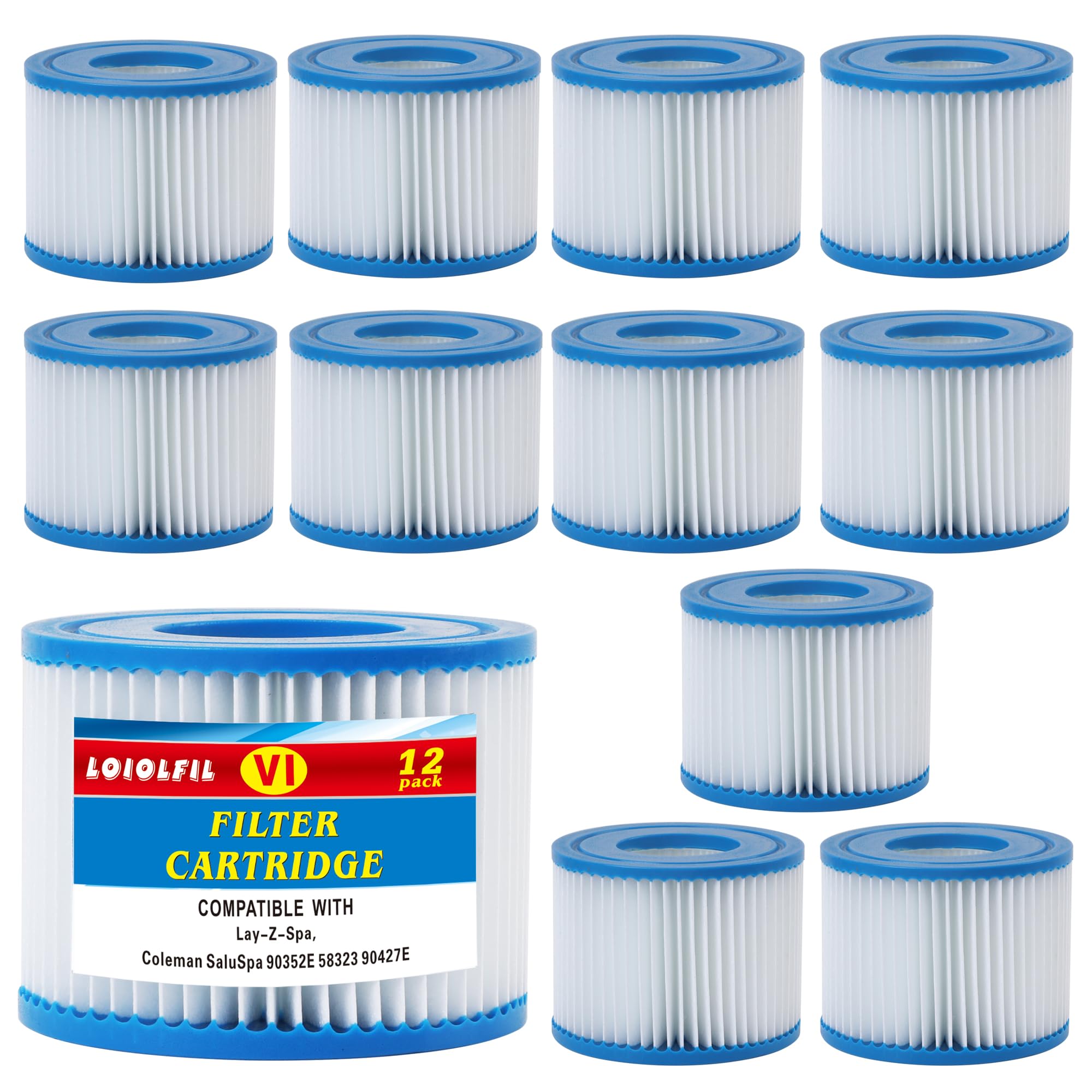 LOIOLFIL Type VI Spa Filter, Compatible with Lay-Z Spa Filter, 90352E, 58323E, 5