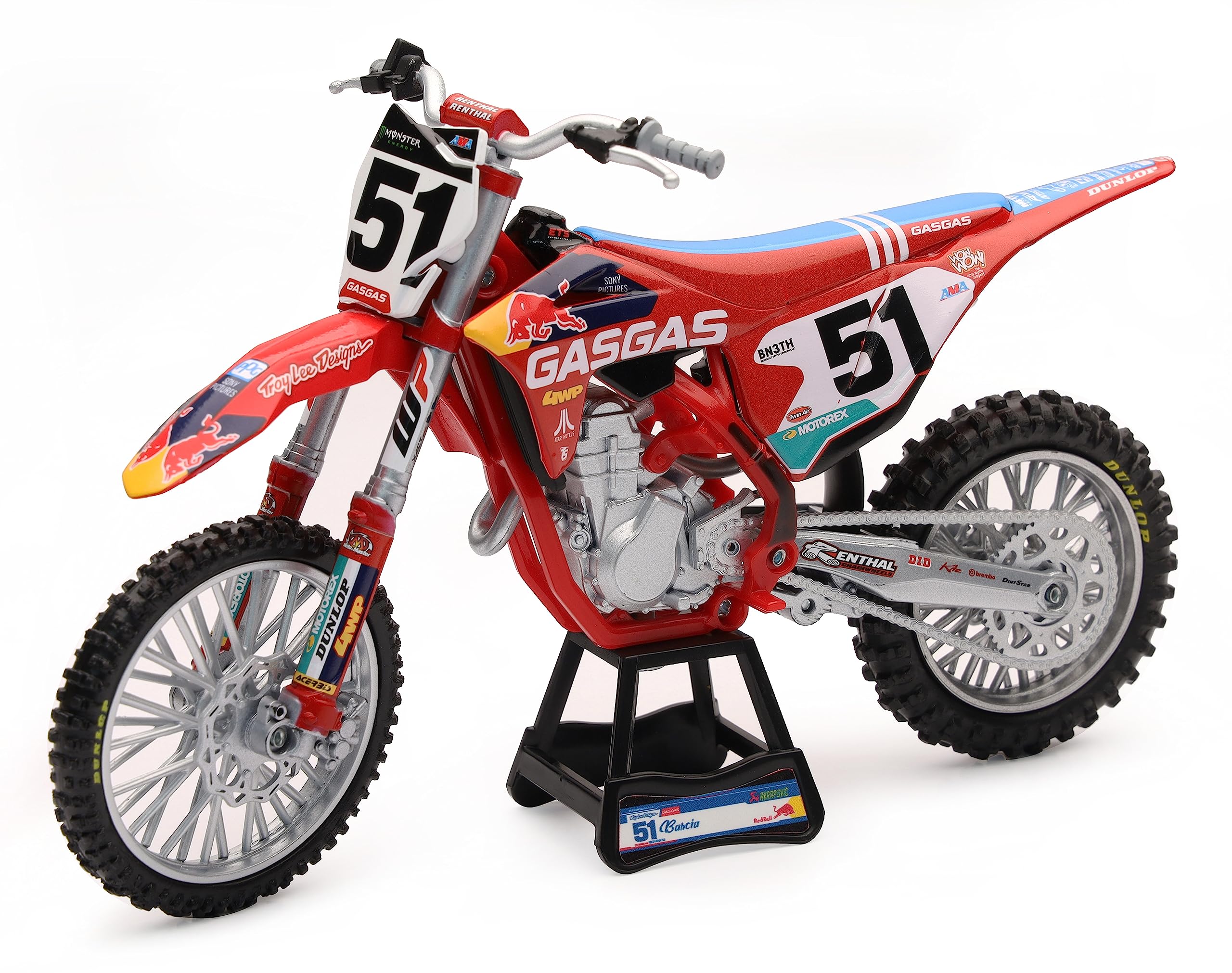 NewRay GasGas MC 450F Red Bull #51 Justin Barcia 1/12 Scale Diecast Motorcycle M