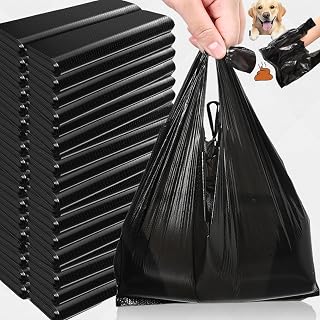 200 Pcs Disposable Garbage Bags Plastic Garbage Bags with Handle for Kitchen, Bedroom, Toilet, 18 x 27 cm