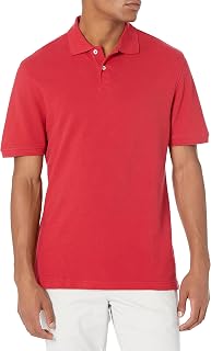 Amazon Essentials Men's Short Sleeve Slim-Fit Cotton Pique Polo Shirt, Breathable Collared