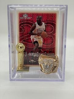 Chicago Bulls Replica NBA 1997 Championship Ring Trophy Shadowbox w/MJ Card