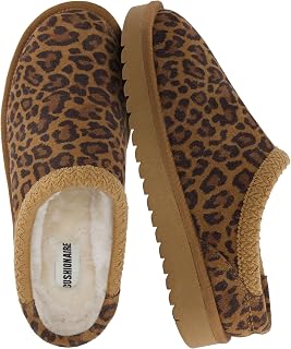 CUSHIONAIRE Keto - Pantofole da donna in pelle scamosciata, comode ed eleganti, con fodera in memory foam e pelliccia sintetica, ampie larghezze disponibili, Leopardati, 37.5 EU