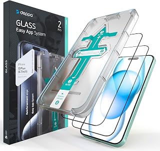 Deppa | 2 Pieces | Screen Protector for iPhone 15 Plus / 16 Plus (6.7") with Easy Installation Kit, Scratch Resistant, Anti-Fingerprint, Full Coverage
