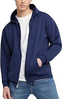 Hanes Eco Friendly Full Length Zip Hoodie Men's Hooded Sweatshirt (Pack of 1)