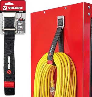 VELCRO Brand Magnetic Storage Strap, Holds 15lbs, Large 24 in x 1 in | Magnetic Hooks with Straps, Gifts for Men, Reusable Cord, Hose & Tool Organizer for Metal Surfaces in Garage, Workshop, RV