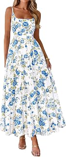 PRETTYGARDEN Women's Summer Boho Maxi Dress A Line Eyelet Floral Sundresses