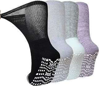 LOFIR Men's Cotton Diabetic Socks: Seamless Socks with Extra Wide Waistband without Elastic Pressure Socks with Comfortable Padded Sole 4 Pairs Size 6-18