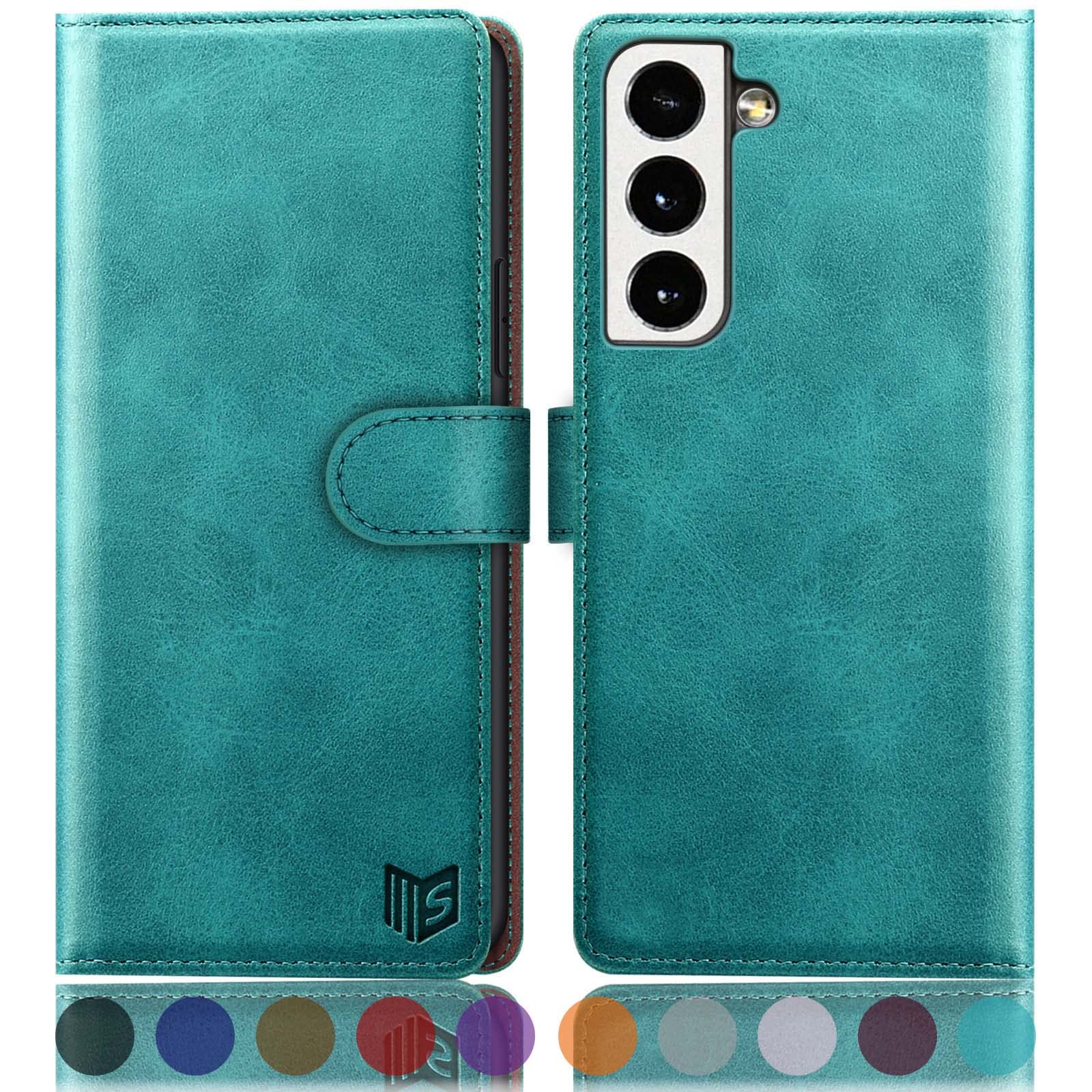 SUANPOT RFID Protection for Samsung Galaxy S22 Case PU Leather Mobile Phone Case