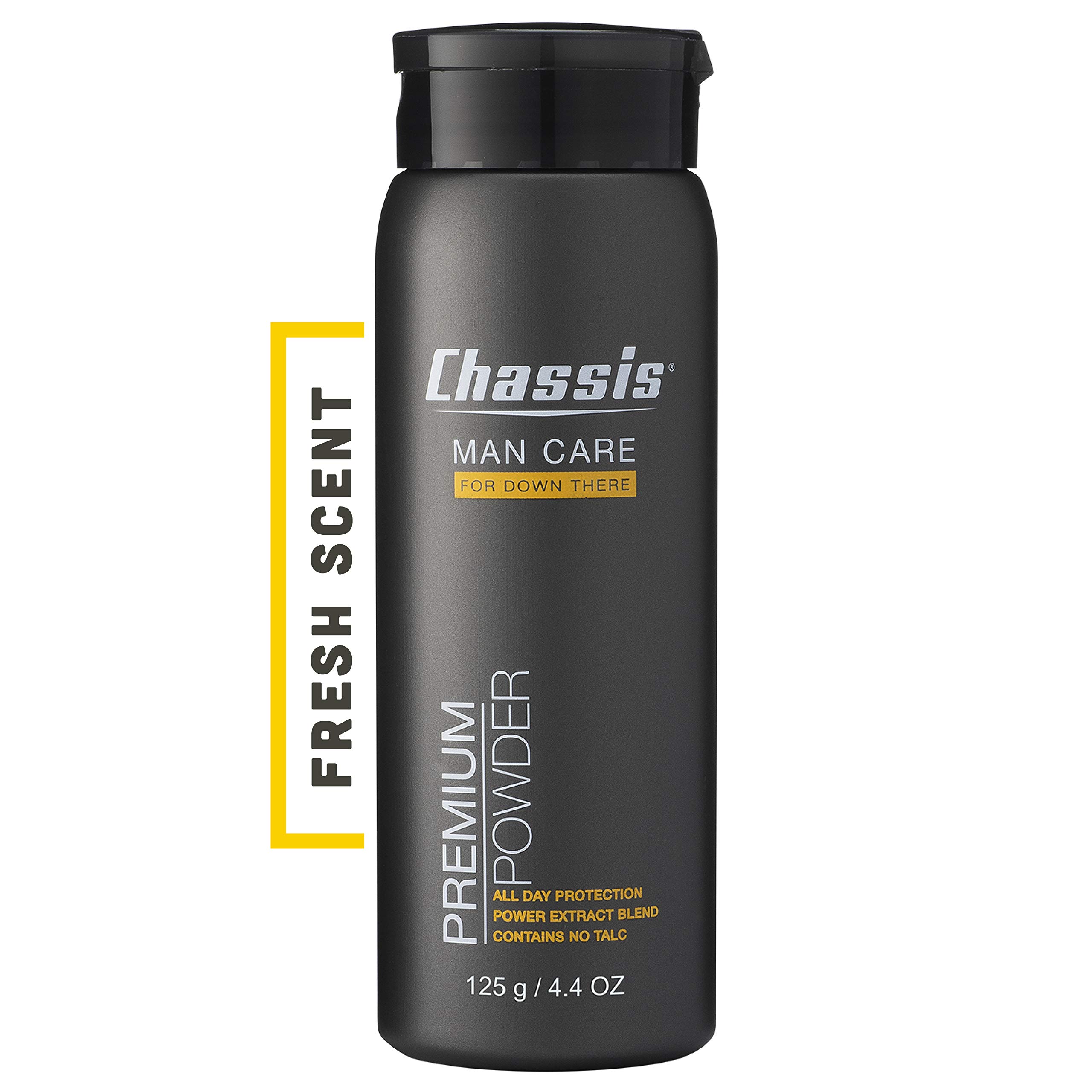 Chassis Premium Body Powder for Men, Whole Body Deodorant, Odor-Absorbent, Talc-