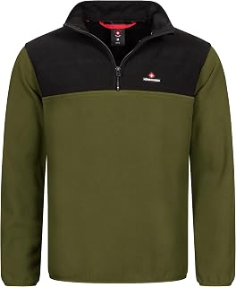 Höhenhorn Skyja Men’s Fleece Pullover Sweatshirt, Half Zip Fleece Jumper