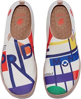 UIN Women's Las Meninas Flying Weaving Comfort Soft Lightweight Slip On Corlorful Fashion Art Painted Travel Shoe
