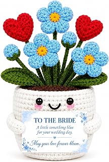 Something Blue for Bride Gifts for Bride to Be Wedding Gifts Crochet Flower | Something Blue Gifts for Bride Crochet Bridal Gift for Wedding Day Bridal Shower Engagement Bachelorette Gifts for Bride