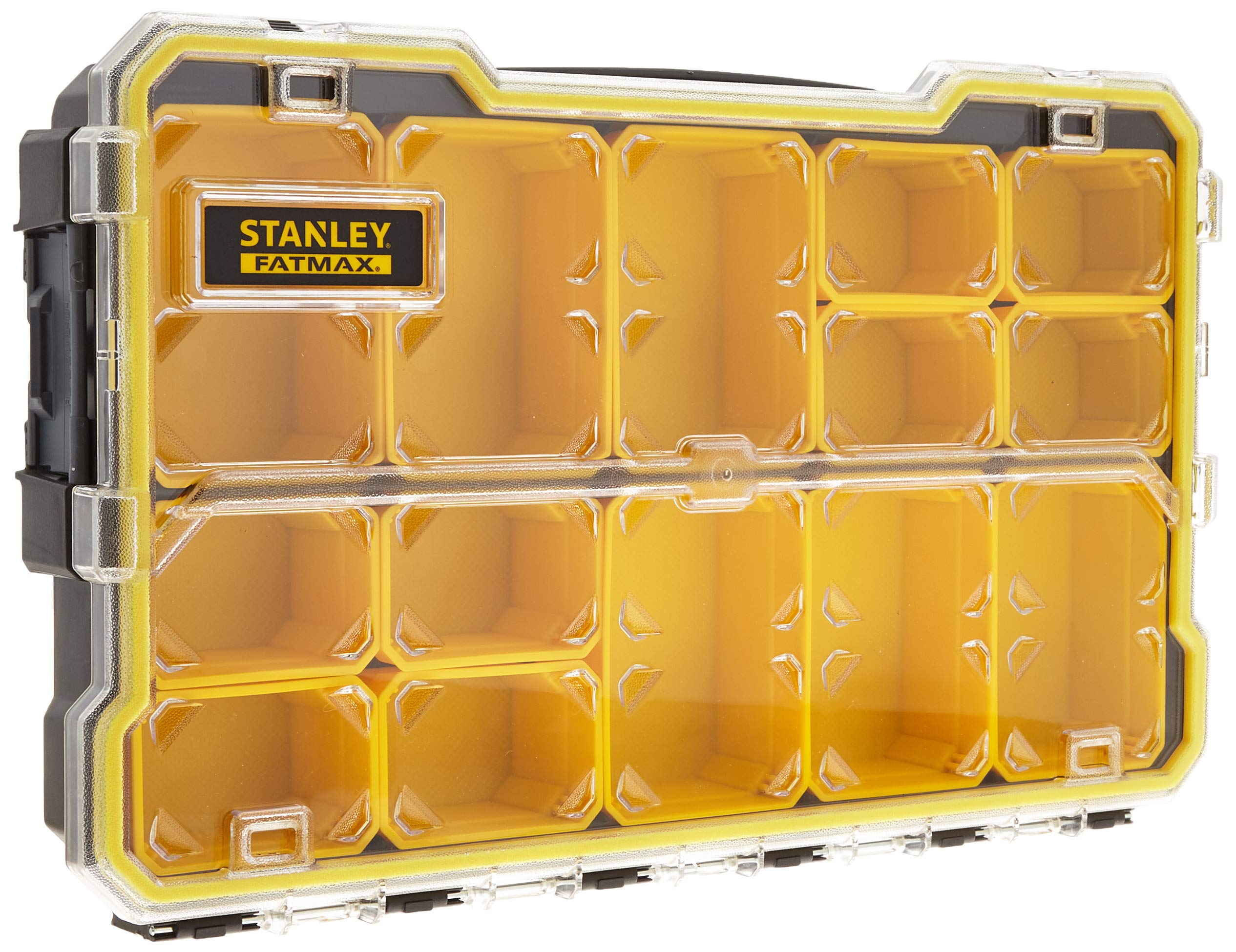 STANLEY FATMAX Pro 2/3 Shallow Organiser, FMST1-75779 | Durable Transparent Lid,