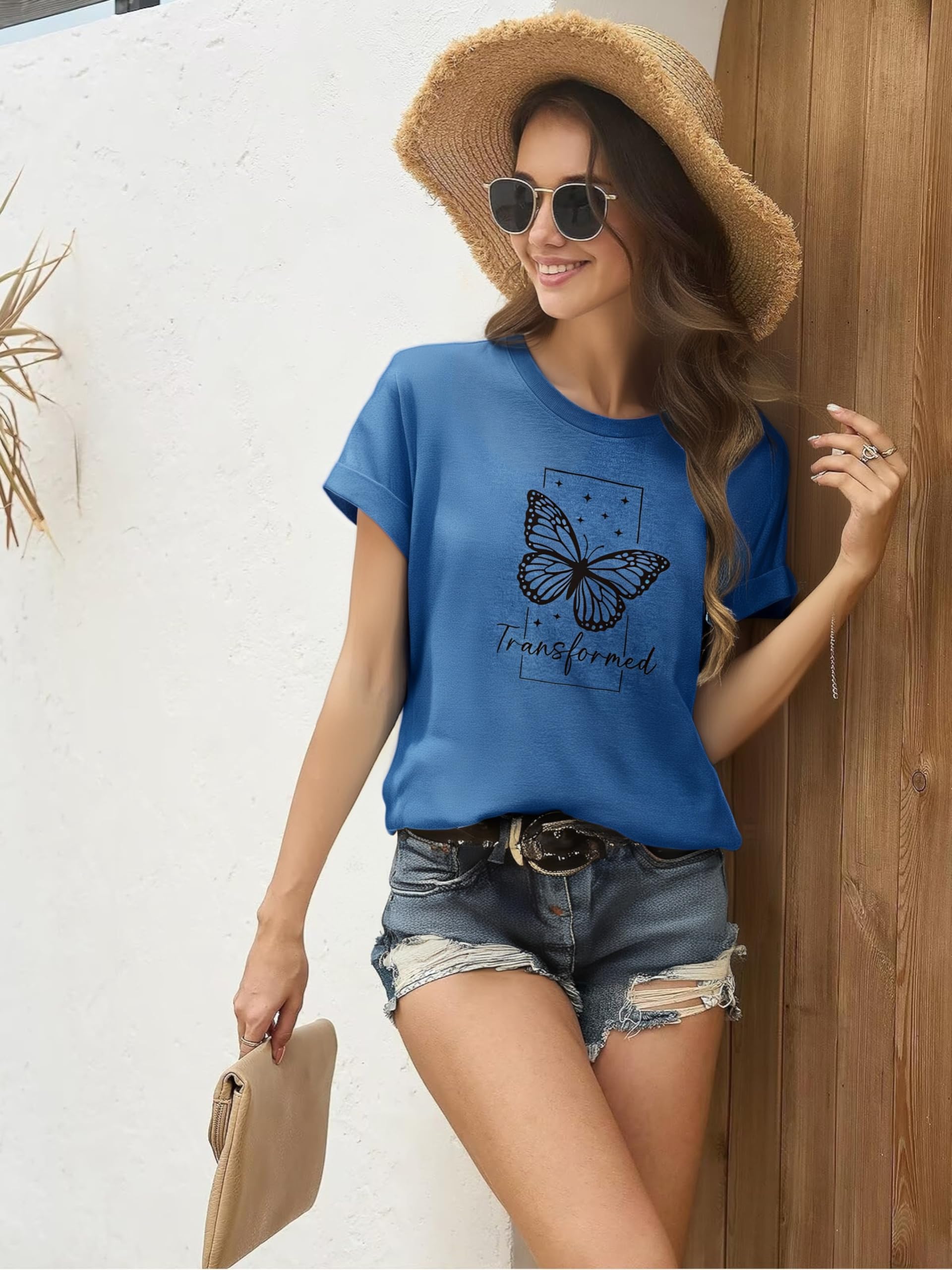 Damen-T-Shirts, grafisches T-Shirt, kurzärmelig, bedruckt, Sommer, lässig, Rundh