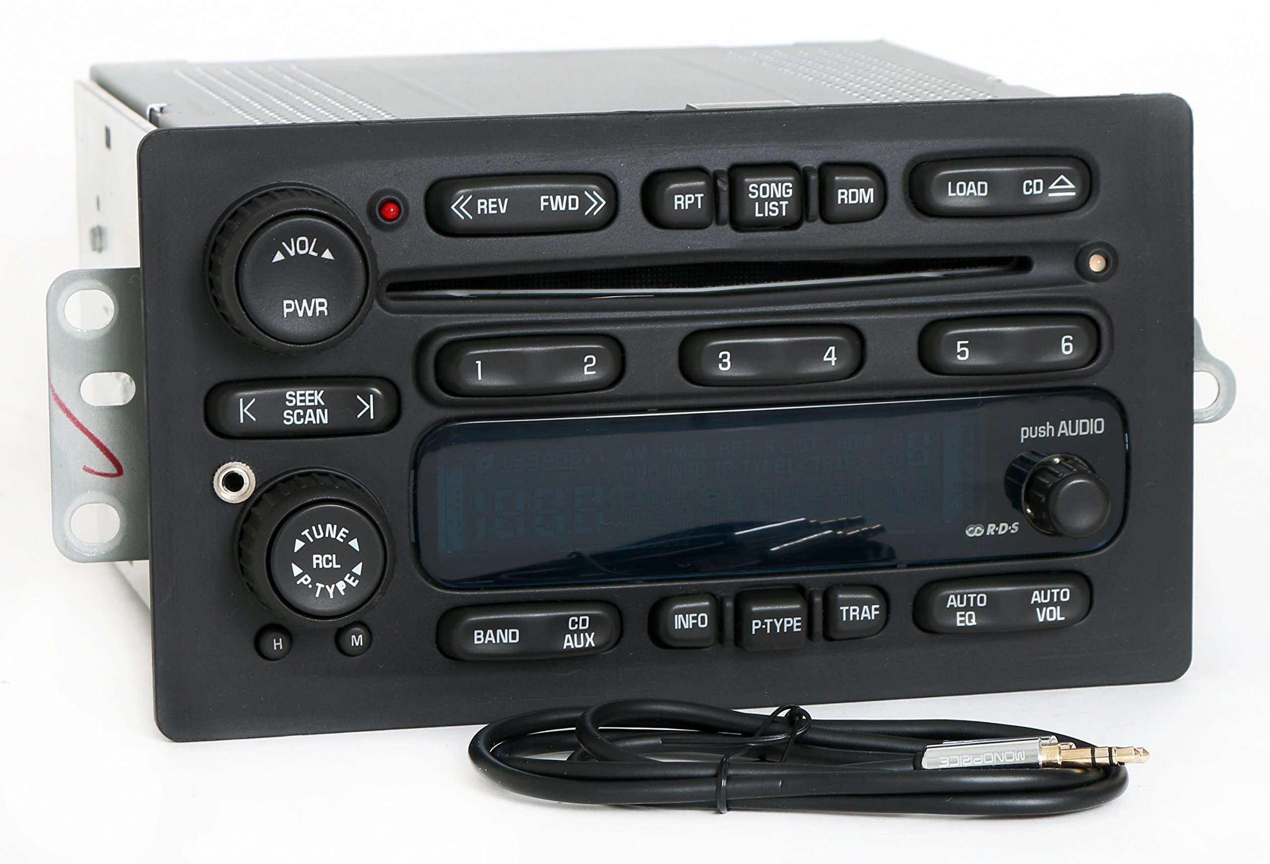 1 Factory Radio AM FM 6 CD Radio w Aux Input Compatible with 2003-05 GMC Chevrol