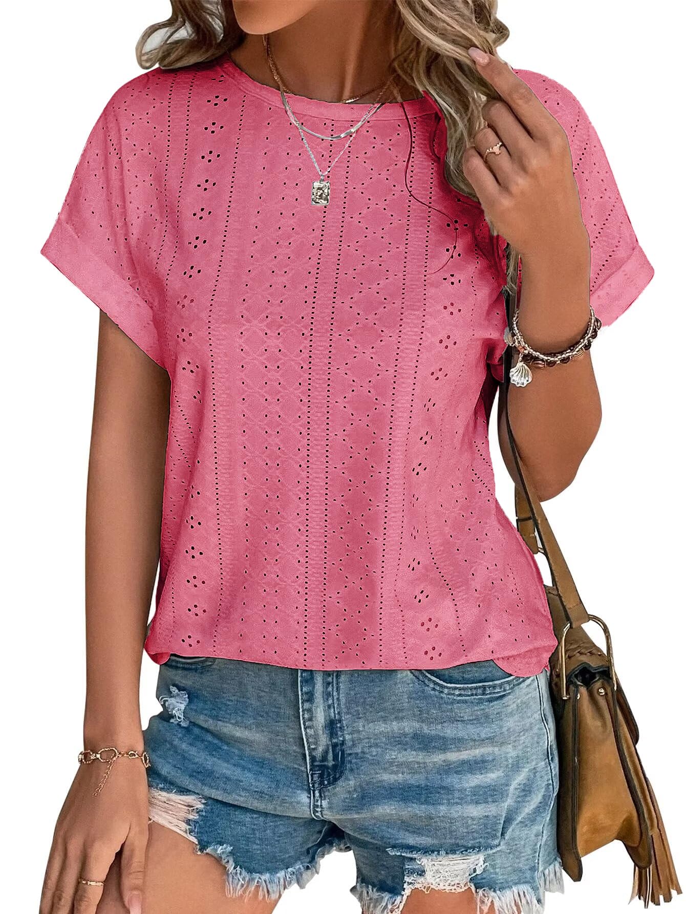 Cuptacc T-shirt Women Blouse Women Summer Elegant 2025 Fashion Embroidery