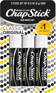 ChapStick Classic Original Lip Balm Tubes, Lip Care - 0.15 Oz (Pack of 3)