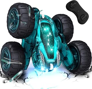 Tecnock 2026 Remote Control Cars with 2.4 Ghz Remote Control 360°Flip Stunts RC Car Monster Truck with Colorful Light for 3-12 Years Outdoor Toy Gift for Kids