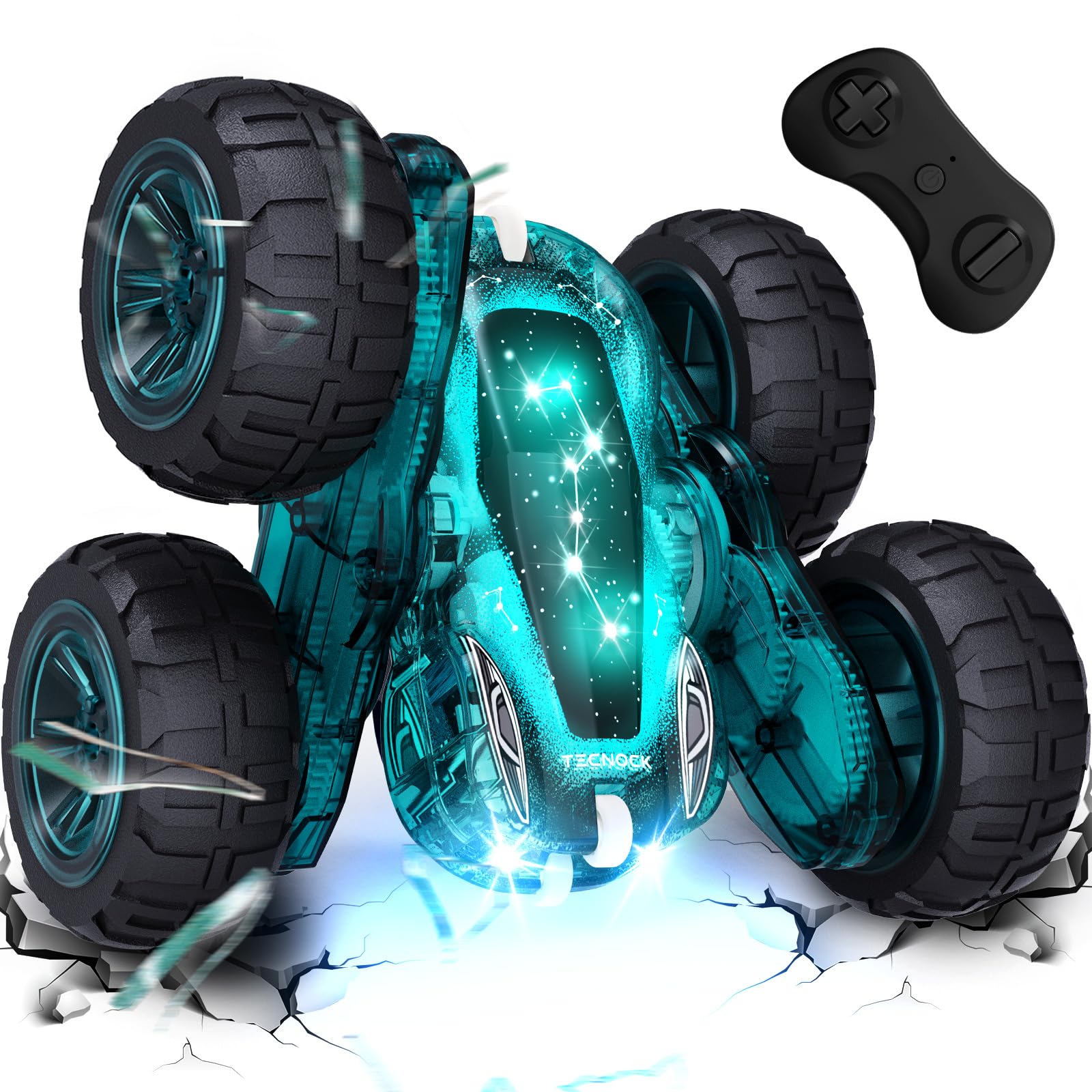 Tecnock 2026 Remote Control Cars with 2.4 Ghz Remote Control 360°Flip Stunts RC 