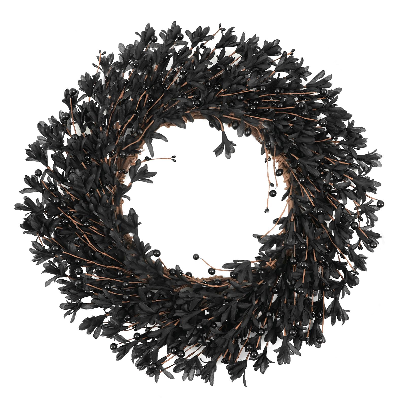 CIR OASES 20" Halloween Wreath for Front Door Black Forsythia Fall Wreaths | Aut