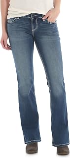 Wrangler Women's Western Mid Rise Stretch Boot Cut Jean