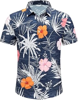 Men's Vintage Hawaiian Shirt Short Sleeve Button Down Beach Tropical Floral Summer Party Holiday