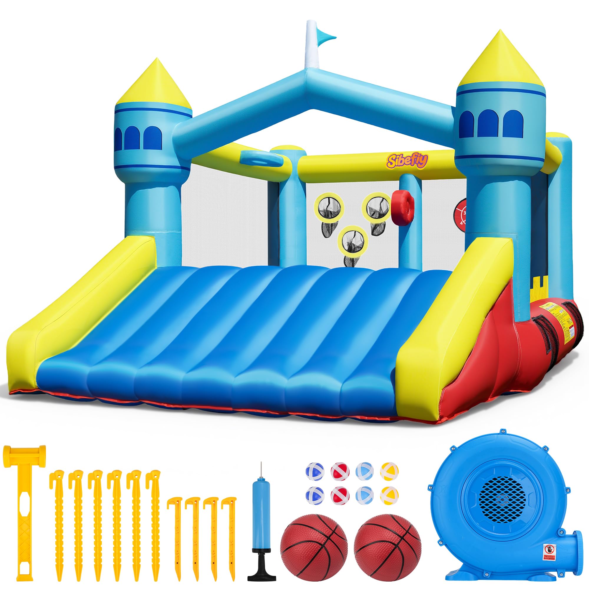 Sibefiy Bounce House, 6-in-1 Play Mode Inflatable Bounce House for Kids | High E