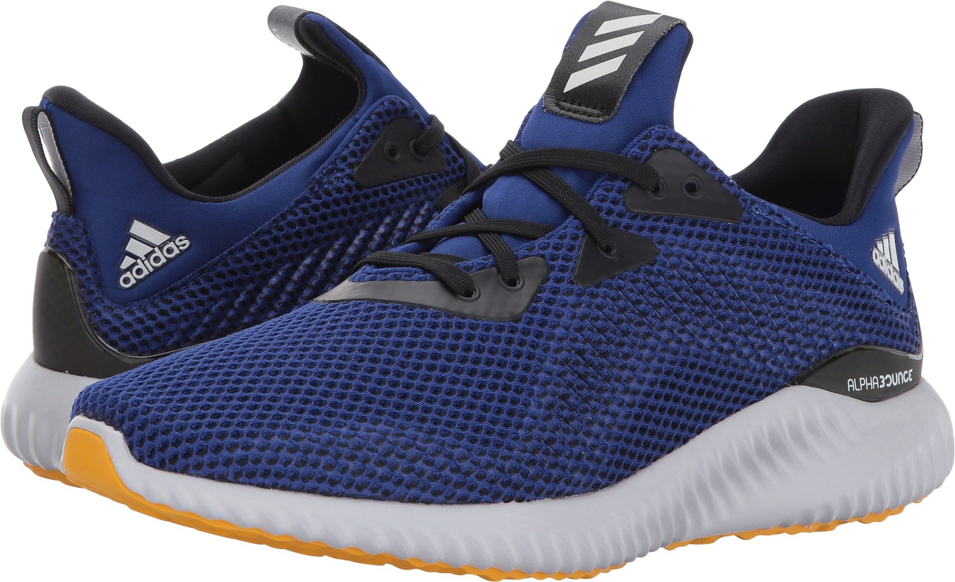 adidas Men's Alphabounce 1 m Running Shoe, Mystery Ink/Black/Tactile Yellow, 12 