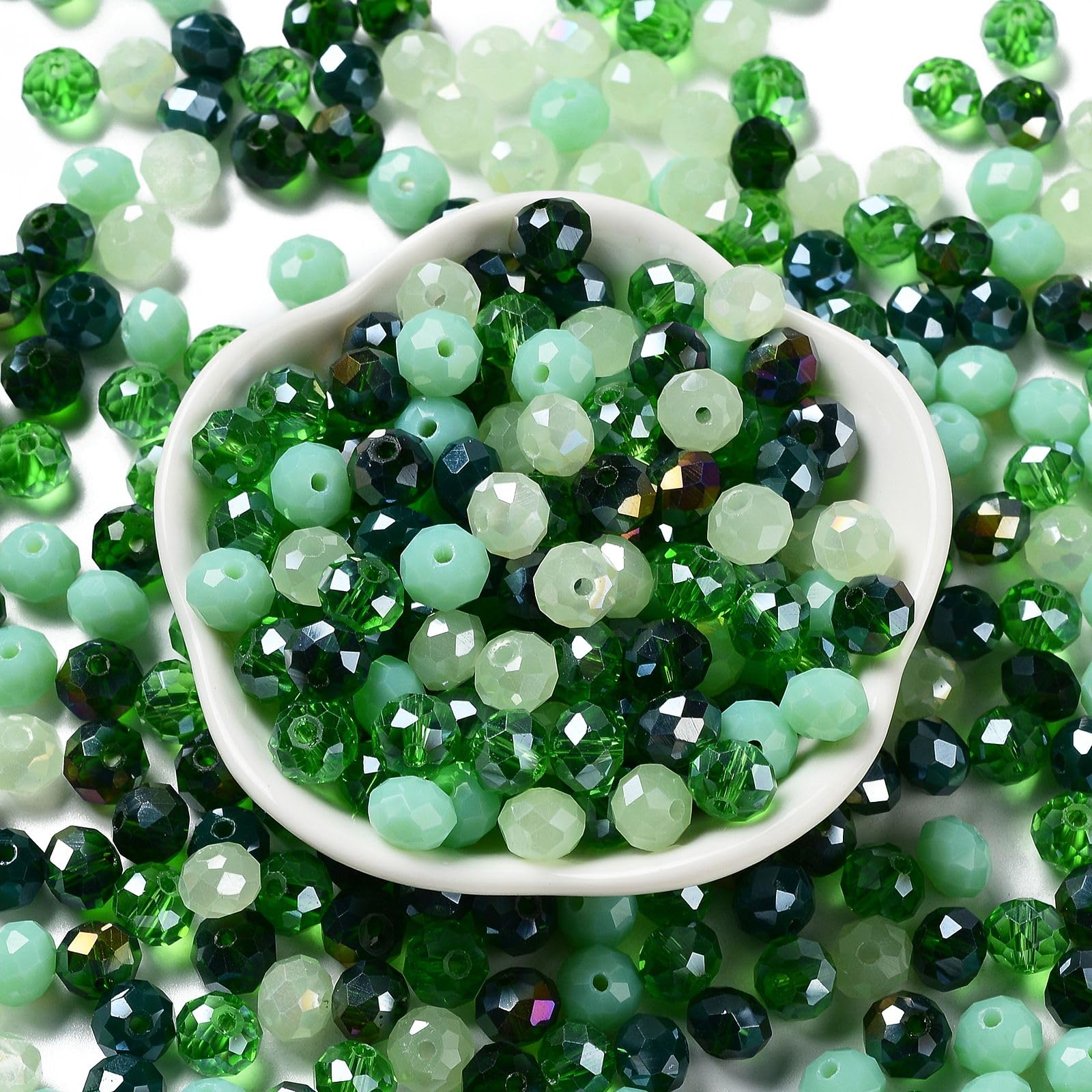 145pcs/60g Mixed Color Faceted Round Glass Beads for Bracelet Necklace Earring M