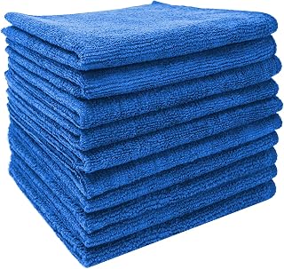SBS 10 x Microfibre Cloths 30 x 30 cm Washable Blue for Home, Car, Motorcycle, etc.