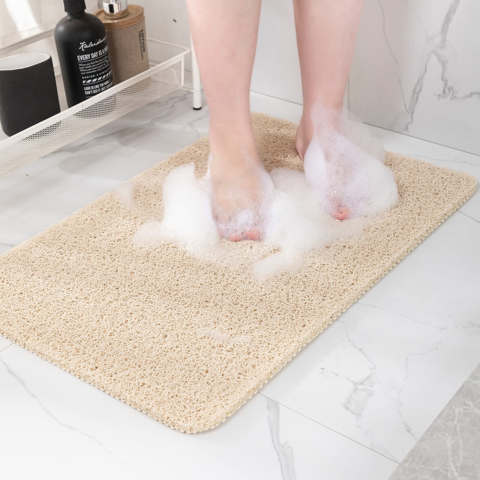 Hargiis Non Slip Bathtub Mat, Anti Slip Shower Mat, Fast Drying Bath Tub Mats, F
