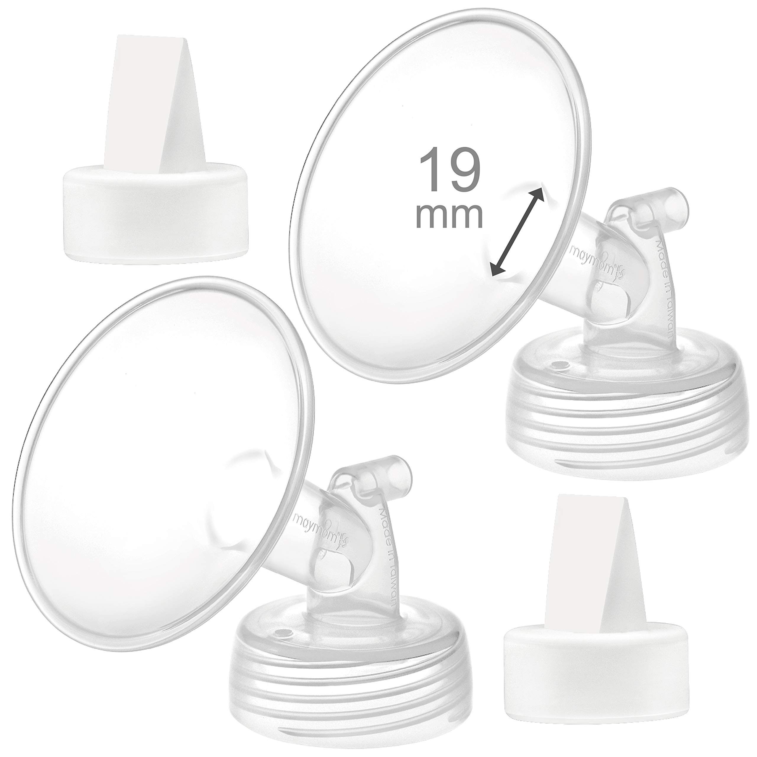 Maymom 19mm Flange and Duckbill Valve Compatible with Spectra S1 S2 Breastpump N