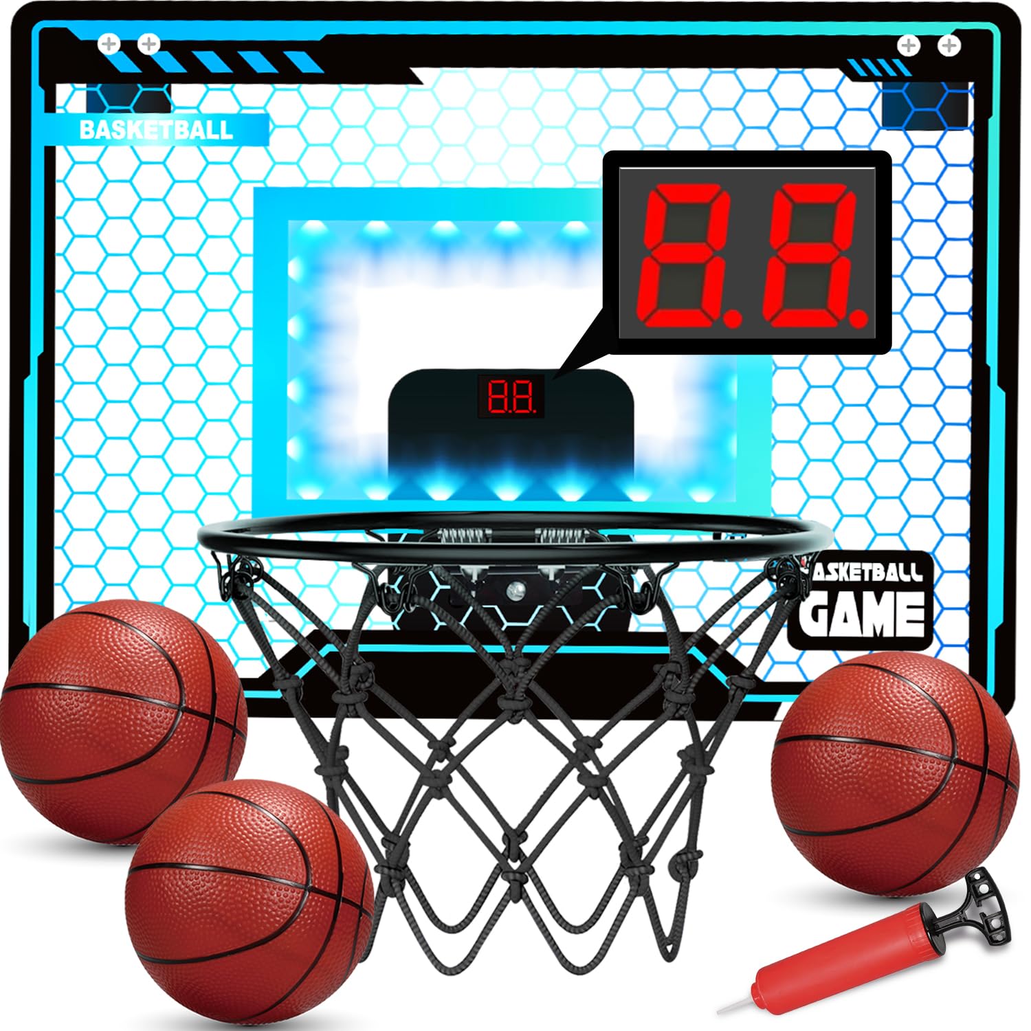 Folimix Mini Basketball Hoop Indoor for Kids, Basketball Hoops Over The Door wit