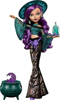 Monster High Doll, Moonspell Magic by Monster High Willow Thorne | Nature Witch in Green Top and Printed Pants with Cauldron Surprise & Accessories like Herb Jar, Hat & Spellbook