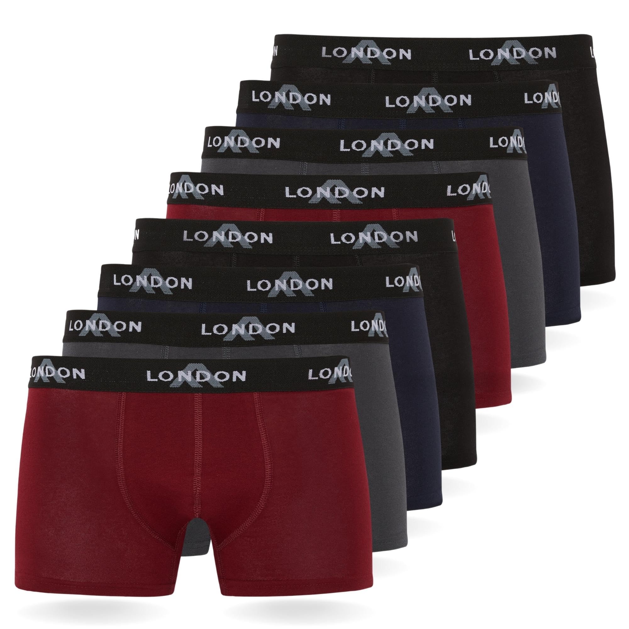 FM London Pack of 4/8 Men's Boxer Shorts with Elastic, Super Comfortable