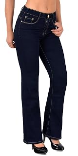 ESRA Bootcut Jeans Women's High Waist Wide Leg Jeans Women's Stretch
